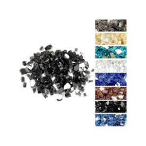 Onyx Black Reflective Fire Glass for Fireplace Fire Pit and Landscaping 1/4-Inch