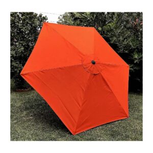 Orange 5 ft 6 Ribs Replacement Umbrella Canopy with Fade Resistant Fabric for Outdoor