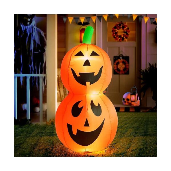 Orange 5FT Inflatable Overlapping Pumpkins for Halloween Yard Decoration