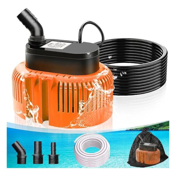 Orange 850 GPH Above Ground Pool Cover Pump for Water Removal