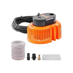 Orange Automatic Pool Cover Pump with 16 ft Drainage Hose and 25 ft Power Cord