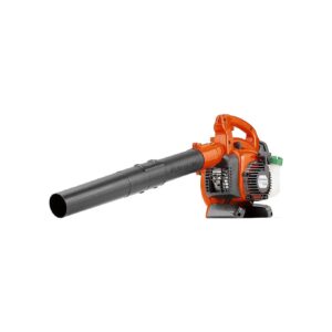 Orange Gas Leaf Blower with 470 CFM Air Flow Capacity and Adjustable Nozzle