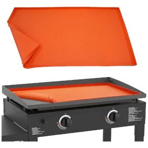 Orange Rectangular Silicone Protective Mat Cover for 28 Inch Griddle Gas Grill Cooking