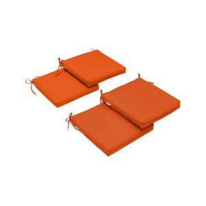 Orange Square Foam Dining Chair Patio Cushion Set of 4, All Weather, 17'' Lx17 Wx3 D