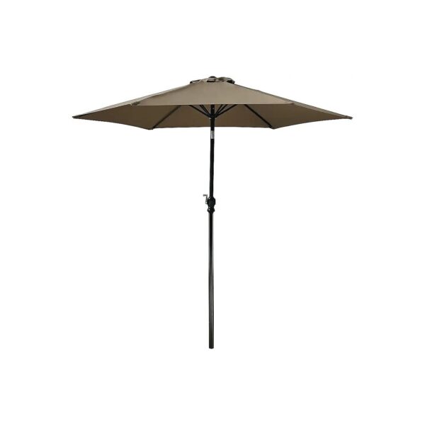 Outdoor 9 Foot Beige Market Umbrella with Crank and Tilt