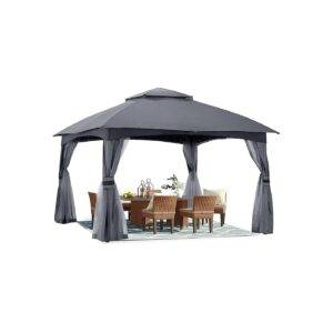 Outdoor Canopy Gazebo for Backyard and Lawn with Arc-Shaped Steel Frame and Vented Roof