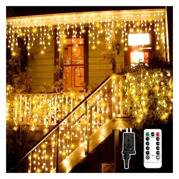 Outdoor Christmas Decorating Ideas LED Icicle Lights 400 LED 10m Wire Waterproof