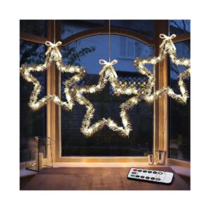 Outdoor Christmas Decorations with Snow Pine Leaves and LED Warm White Lights