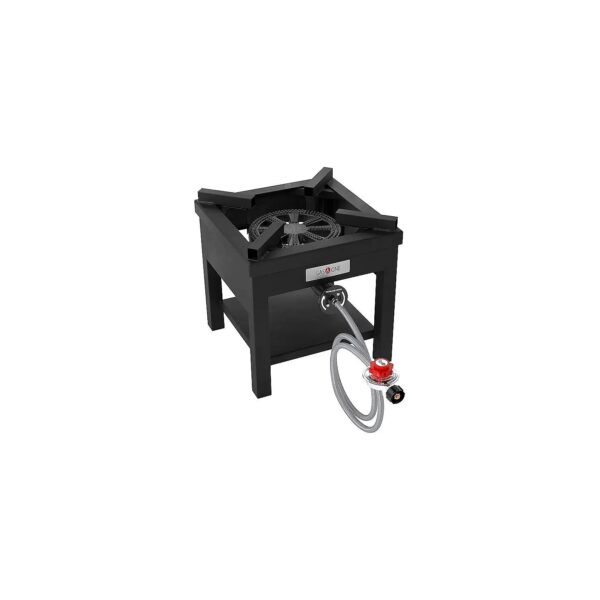 Outdoor Cooking Propane Burner with High Flame Output and Adjustable Regulator