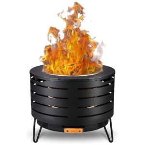 Outdoor Fire Pit Set with Includes Fire Poker, Firepit Cover, and Grill Rack