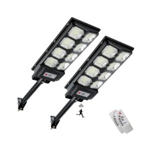 Outdoor Flood Light with Solar Power, 15000LM 6500K LED Brightness, and Motion Detector