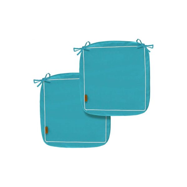 Outdoor Furniture Cushion Covers Aqua Blue 2 Pack 20x20x4 Inch Invisible Zipper Design