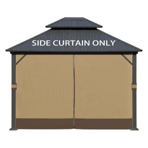 Outdoor Gazebo Curtain for Private Lounging Dining with 4 Interchangeable Panels