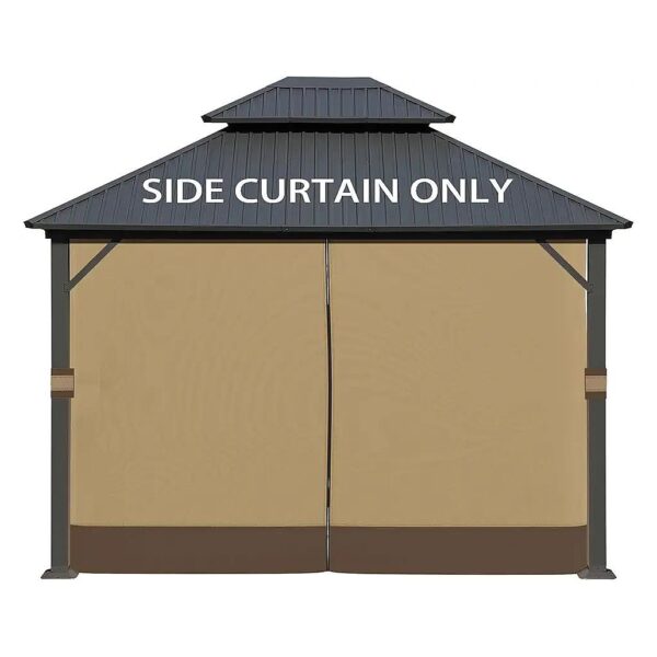 Outdoor Gazebo Curtain for Private Lounging Dining with 4 Interchangeable Panels