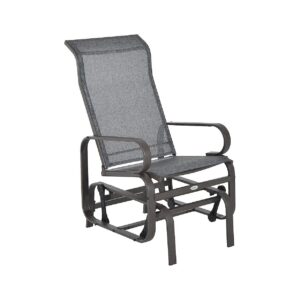 Outdoor Glider Chair with Smooth Rocking Mechanism and Ergonomic Back Support, Grey