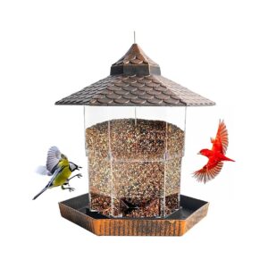 Outdoor Hanging Bird Feeder for Wild Birds with Squirrel Guarding Feature