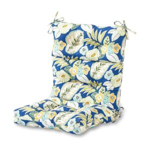 Outdoor High Back Chair Cushion with Magnolia Floral Pattern and Polyester Fabric