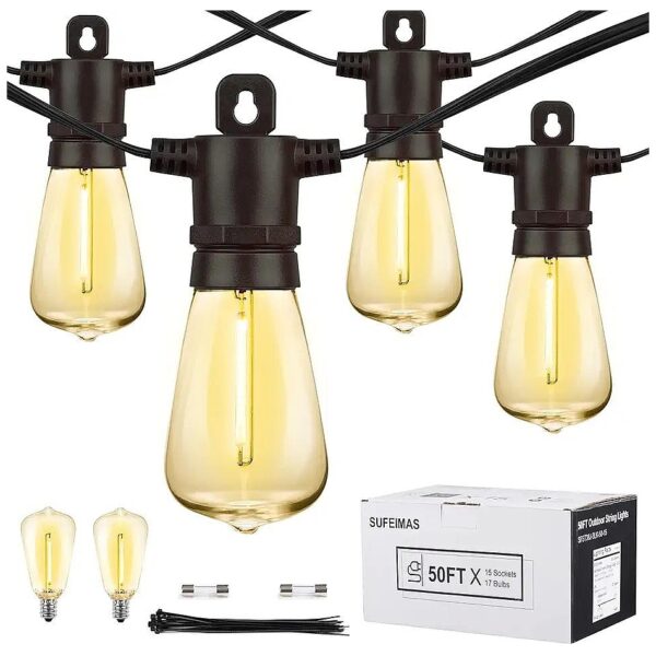 Outdoor IP65 Waterproof String Lights for Patio Balcony Garden Cafe Tables