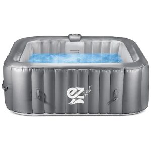 Outdoor Inflatable Heated Pool Spa with LED Lighting and Bubble Jets for 6 People