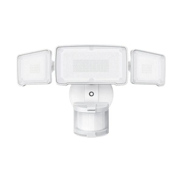 Outdoor LED Security Light 3 Head Motion Sensor White 4200LM IP65 Waterproof