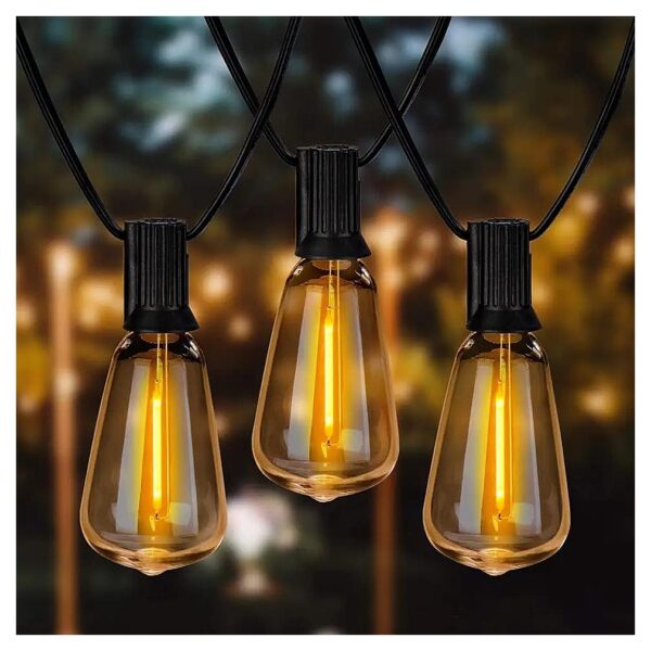 Outdoor LED String Lights 48ft with Shatterproof Bulbs for Decorative Ambiance