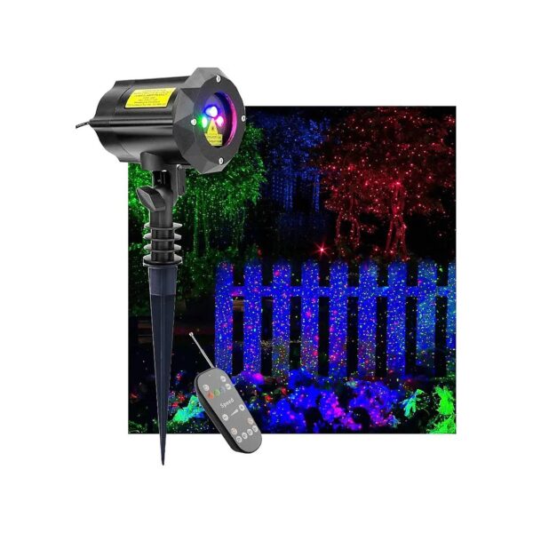 Outdoor Laser Projection Lights with Red Green and Blue LEDs and Motion Firefly Effects