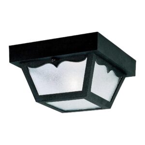 Outdoor Lighting Solution with Frosted Glass Panels and Black Polypropylene Construction