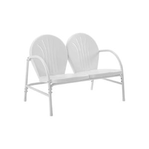 Outdoor Lounging Metal Loveseat with Sturdy Steel Construction and Powder Coating