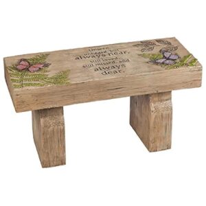 Outdoor Memorial Bench with Butterflies Ferns for Honoring Loss of Loved One Pet Cat