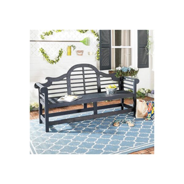 Outdoor Patio Furniture Collection Khara Grey Bench Dark Slate Gray