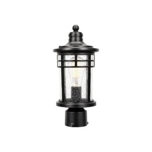 Outdoor Patio Lighting with Retro Style and Matte Black Finish Aluminum Post Lights