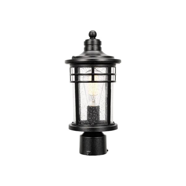 Outdoor Patio Lighting with Retro Style and Matte Black Finish Aluminum Post Lights