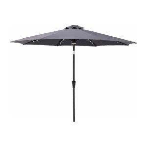 Outdoor Patio Market Table Umbrella with Solar LED Lights and Tilt Adjustment