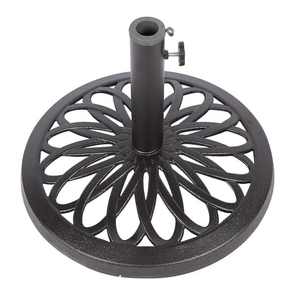 Outdoor Patio Umbrella Base Made from Durable Cast Iron with Rust Prevention