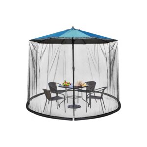 Outdoor Patio Umbrella Net with Breathable Polyester Mesh Screen