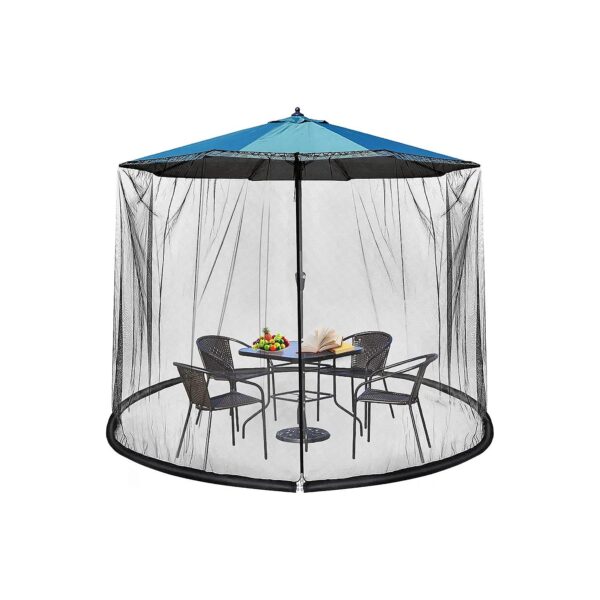 Outdoor Patio Umbrella Net with Breathable Polyester Mesh Screen