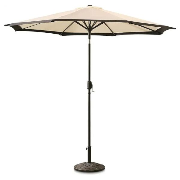 Outdoor Patio Umbrella with Khaki and Black Two-Tone Color