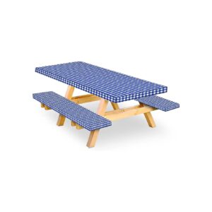 Outdoor Picnic Solution 3 Piece Picnic Table and Bench Cover Set for Camping and BBQ