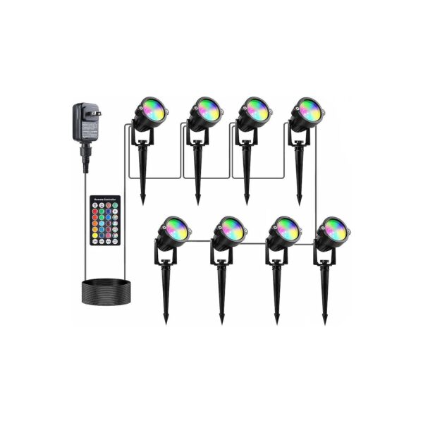 Outdoor RGB Spot Lights Color Changing Waterproof LED Landscape Lighting Kit