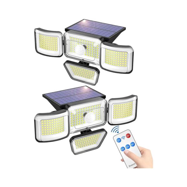 Outdoor Security Lights 3000 Lumen Solar Powered Motion Sensor Lights with Remote Control