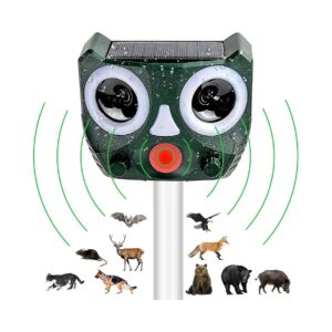 Outdoor Solar Animal Repellent for Yard Pest Control with USB Charging