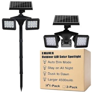 Outdoor Solar Flood Light with Motion Sensor, Rotatable Heads, and 2 Year Warranty