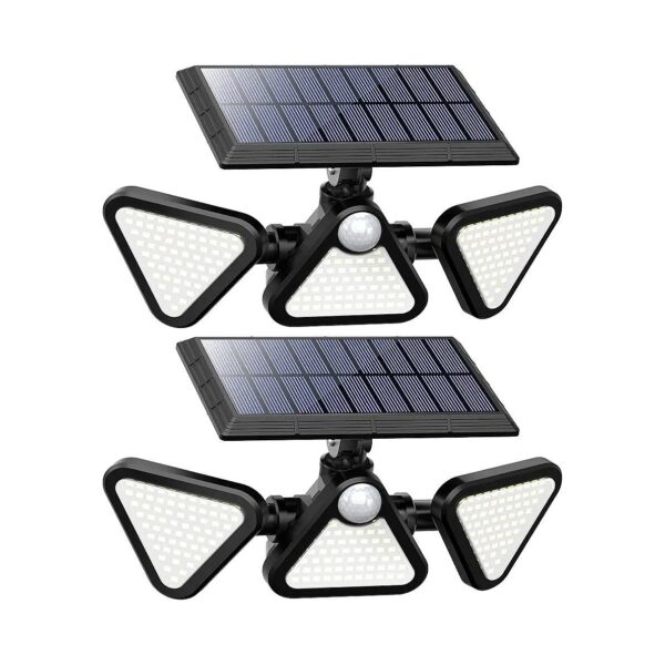 Outdoor Solar Flood Lights with Motion Sensor for Garage Yard Patio 2Pack