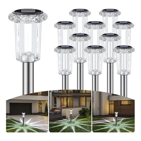 Outdoor Solar Lanterns 10 Pack IP44 Waterproof LED Garden Path Lights