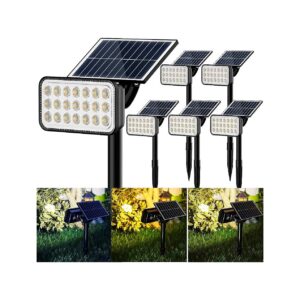 Outdoor Solar Lights with 3 Color Options and 5 Lighting Modes for Yard Pathway