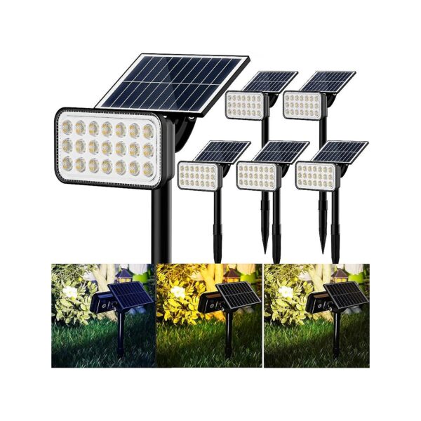 Outdoor Solar Lights with 3 Color Options and 5 Lighting Modes for Yard Pathway