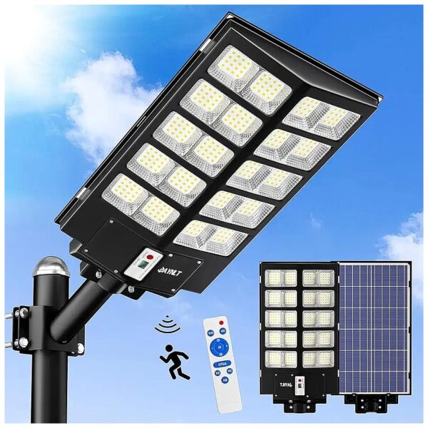 Outdoor Solar Street Lights Commercial Parking Lot Lights 320000LM 6500K Waterproof