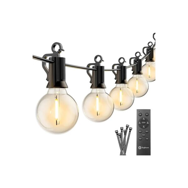 Outdoor String Lights with Remote and Shatterproof LED Bulbs for Patio and Balcony Use