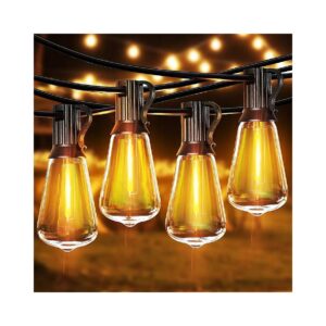 Outdoor String Lights with Shatterproof ST38 Vintage Edison Bulbs