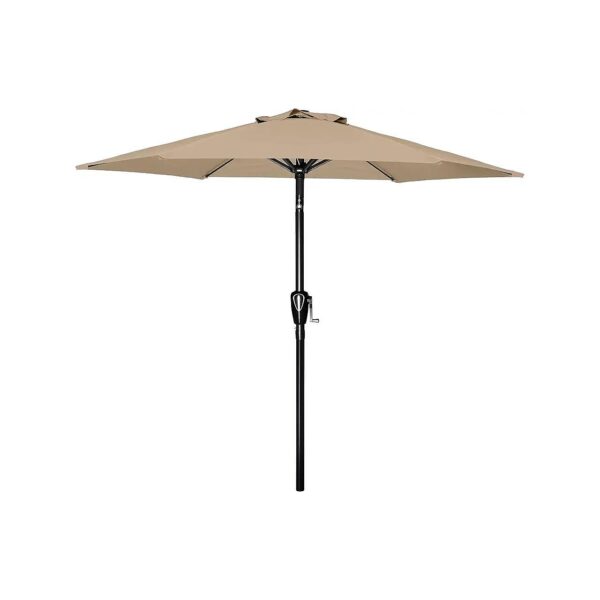 Outdoor Table Market Umbrella with Water Resistant Polyester Fabric and 6 Sturdy Ribs